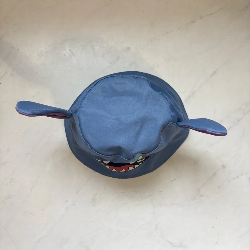 Disney Parks Toddler Blue Stitch Bucket Hat With Ears Travel Disneyworld Fun